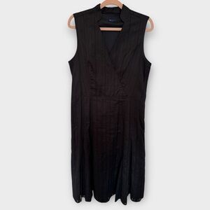 Reitmans Black Cotton Lined Midi Dress Size 11 (M)